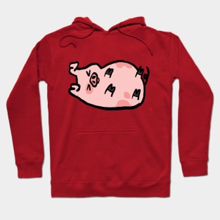 Cute Cartoon Piggy Rolling in Bliss Hoodie